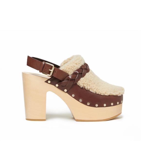 NEW LOEFFLER RANDALL paxton high heel braided clog in...